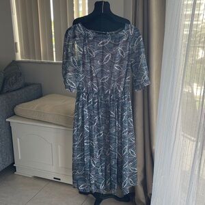 Bizarro Italy Blue paisley sheer dress It 44 US M